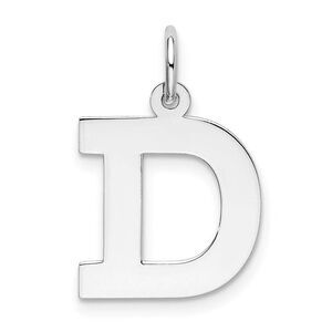 Sterling Silver Amanda Collection Medium Block Style Initial D Pendant